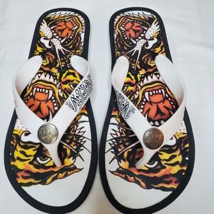 Size 8 Ed Hardy Flip Flops
